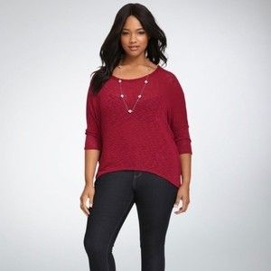 Torrid Hacci Open Back Red Sweater, Size 3X